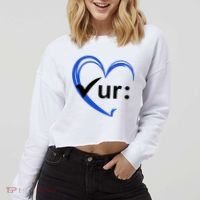 Check Your Colon Cancer Awareness Heart Cropped Pullover Crew thumb 2