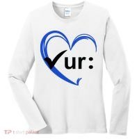 Check Your Colon Cancer Awareness Heart Women's Long Sleeve Shirt thumb 0