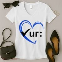 Check Your Colon Cancer Awareness Heart Women's V-Neck T-Shirt thumb 2