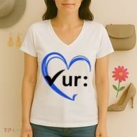Check Your Colon Cancer Awareness Heart Women's V-Neck T-Shirt thumb 3