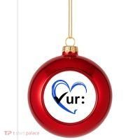 Check Your Colon Cancer Awareness Heart Plastic Christmas Ball Ornament thumb 0