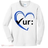 Check Your Colon Cancer Awareness Heart Kids Long Sleeve Shirt thumb 0