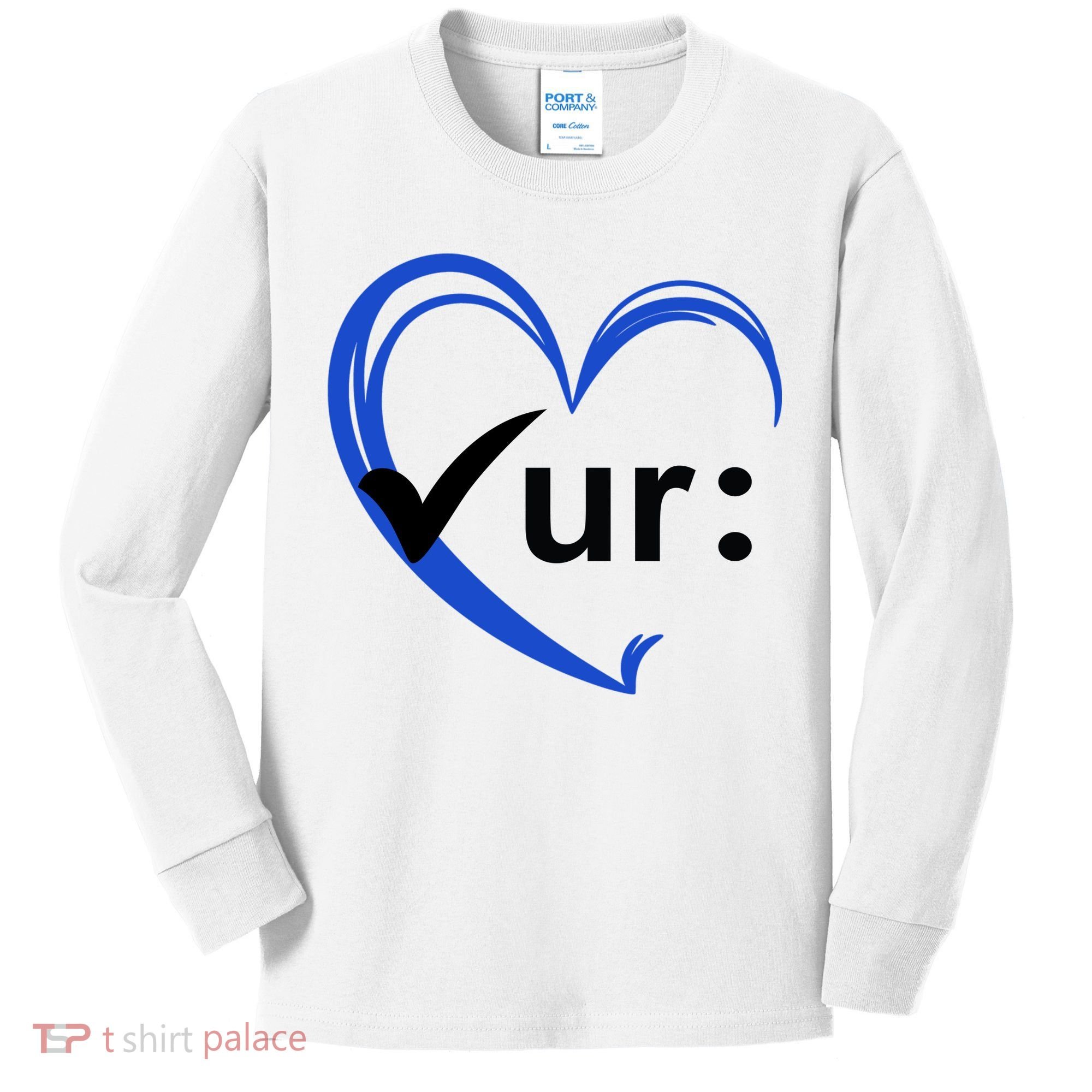 Check Your Colon Cancer Awareness Heart Kids Long Sleeve Shirt