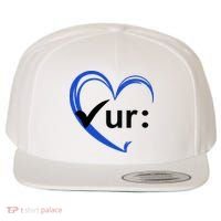 Check Your Colon Cancer Awareness Heart Wool Snapback Cap thumb 0