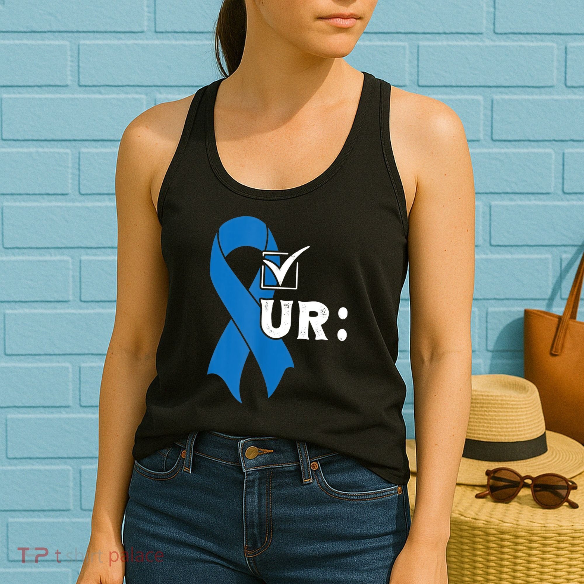 Check Your Colon Colonoscopies Colon Cancer Awareness Women's Tank Top