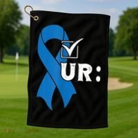 Check Your Colon Colonoscopies Colon Cancer Awareness Golf Towel thumb 1