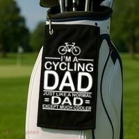 Cycling Dad , Like Normal Dad Except Much Cooler Golf Towel thumb 2