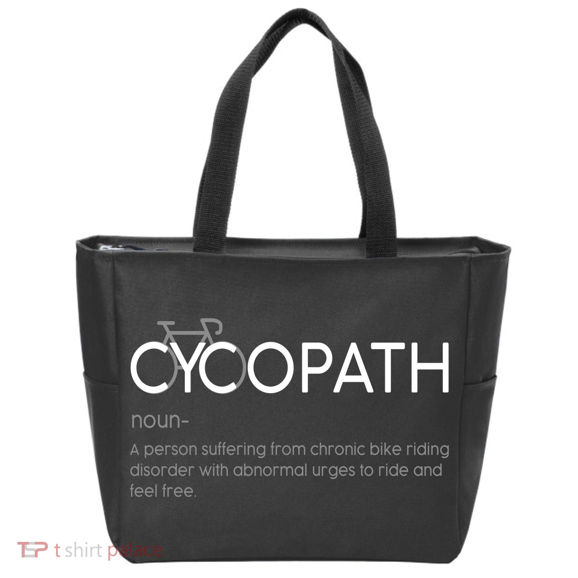 Cycopath Definition Biking Bike Cycling  Tote Bag