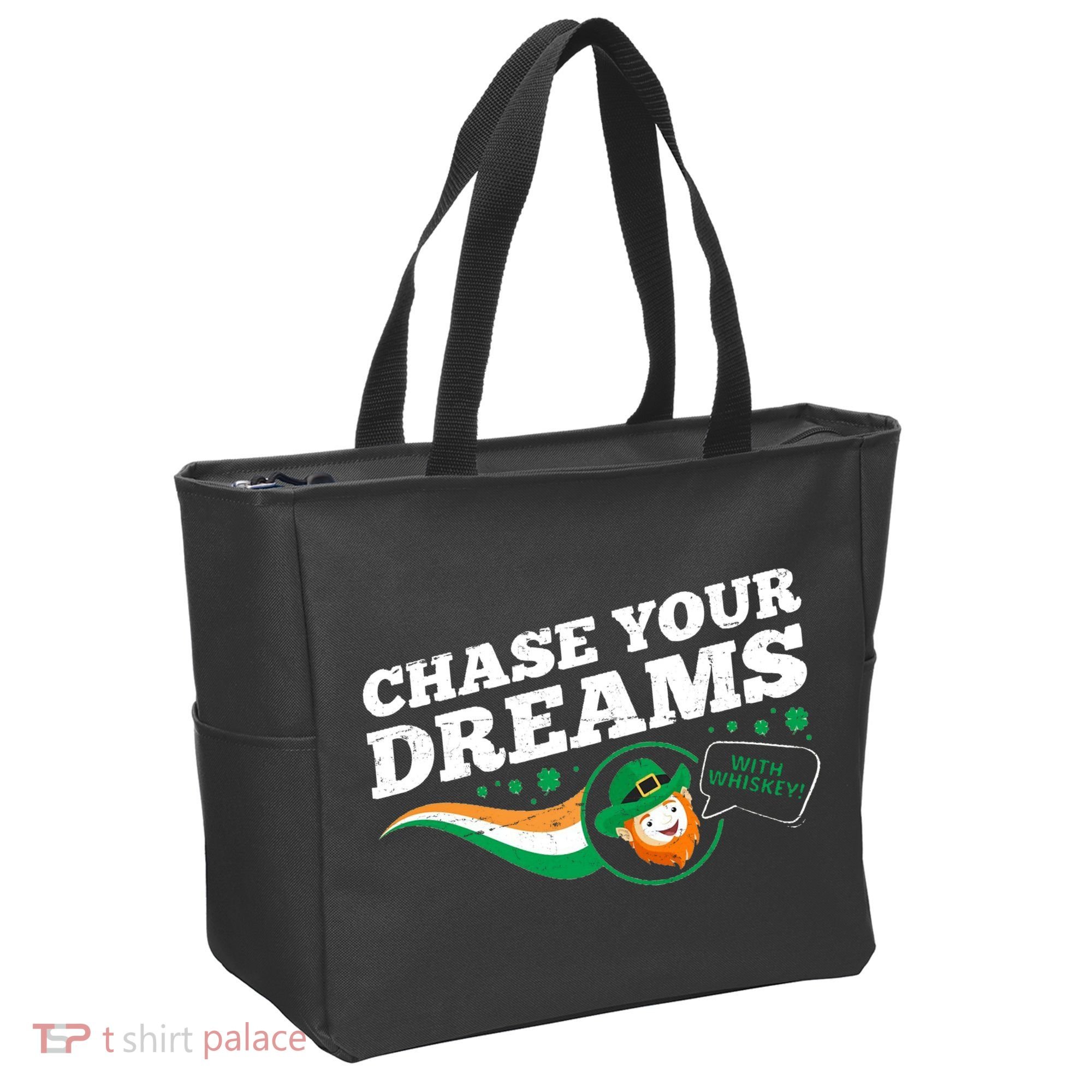 Chase Your Dreams With Whisky Leprechaun Tote Bag