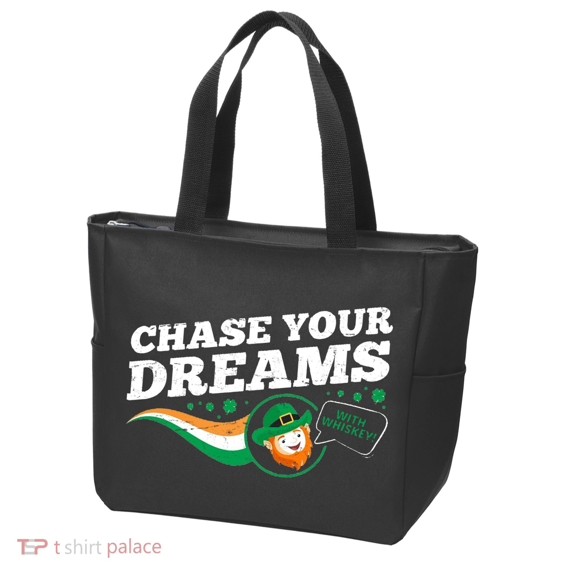 Chase Your Dreams With Whisky Leprechaun Tote Bag