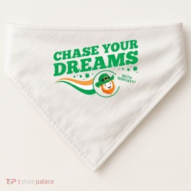 Chase Your Dreams With Whisky Leprechaun USA-Made Doggie Bandana