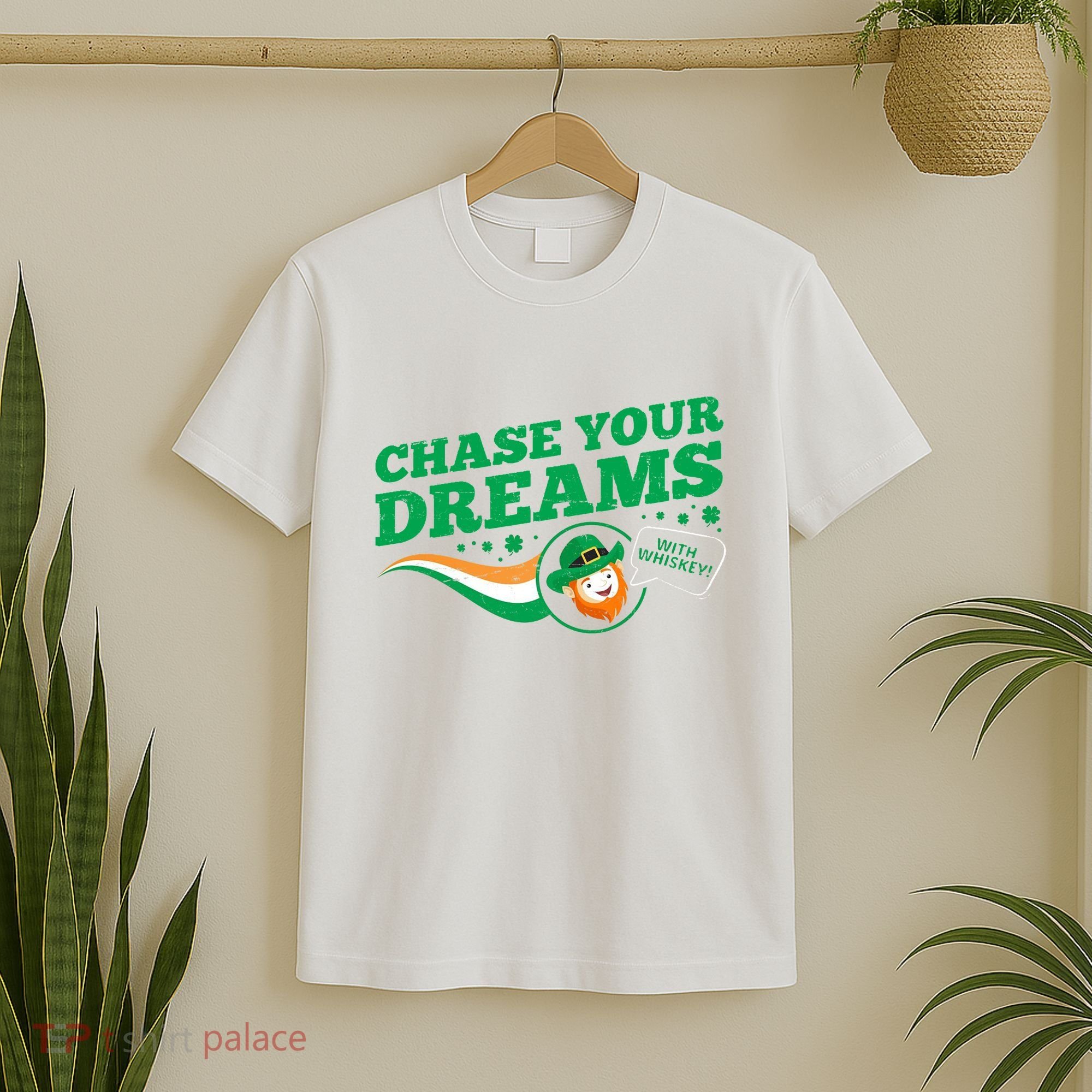 Chase Your Dreams With Whisky Leprechaun T-Shirt