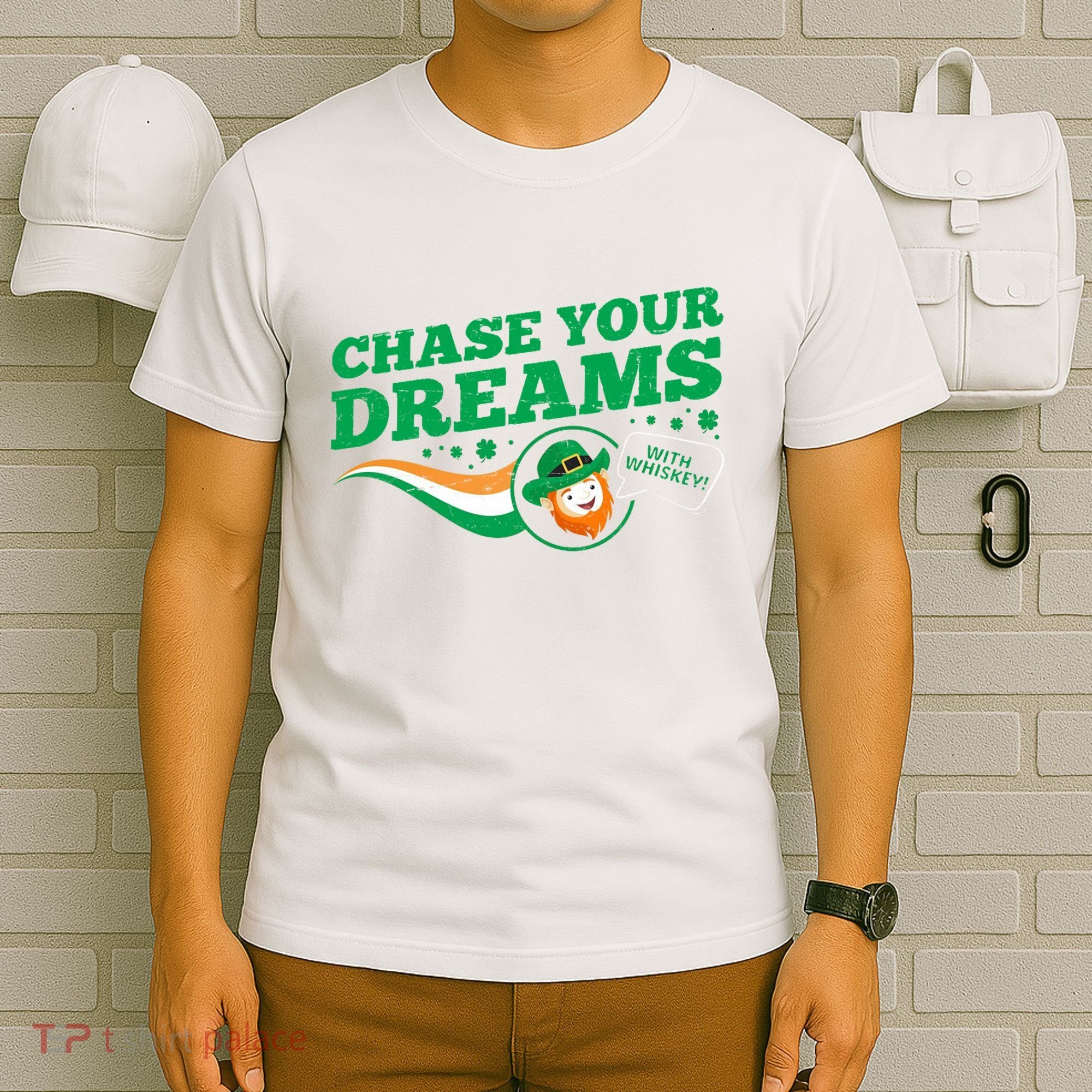 Chase Your Dreams With Whisky Leprechaun T-Shirt