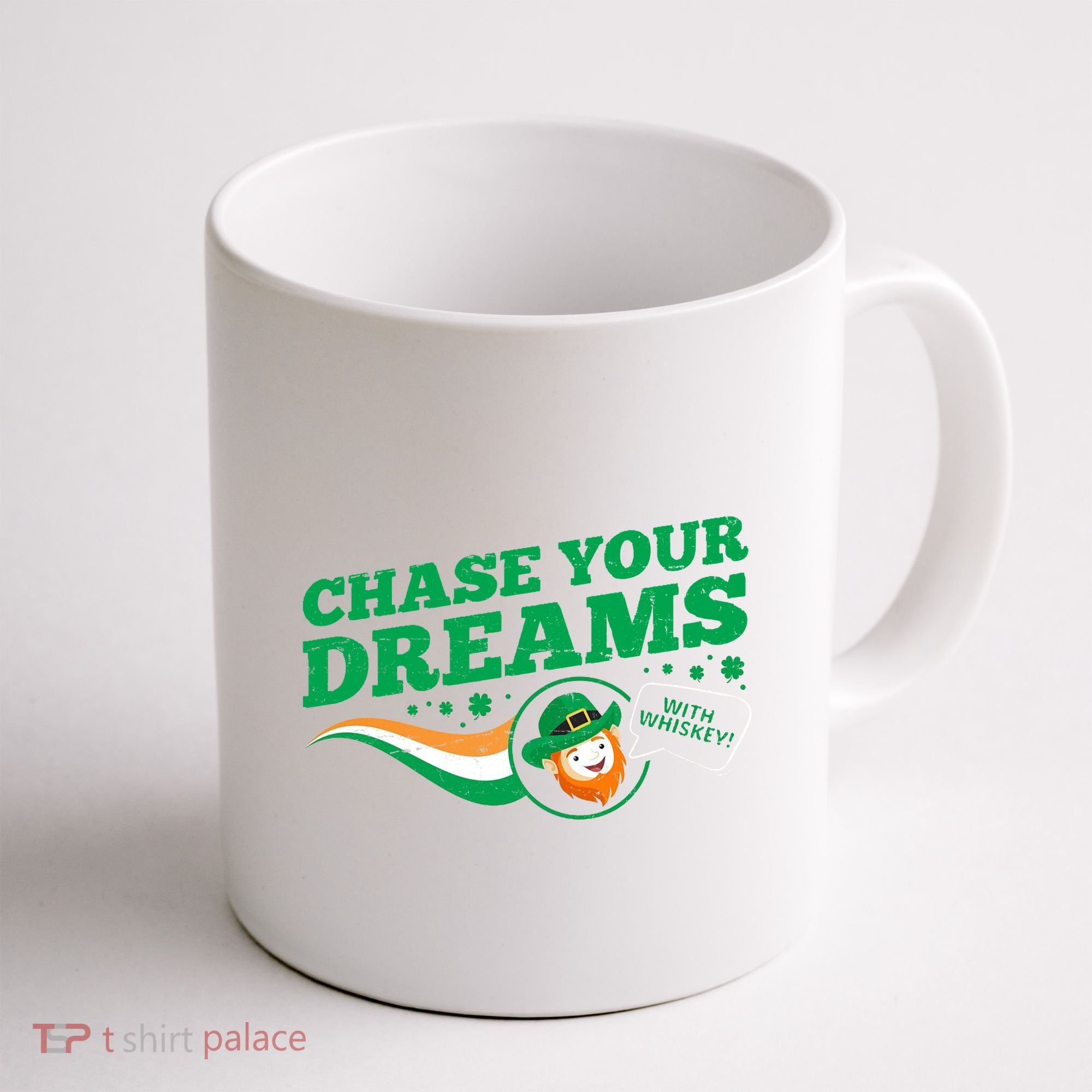 Chase Your Dreams With Whisky Leprechaun Coffee Mug