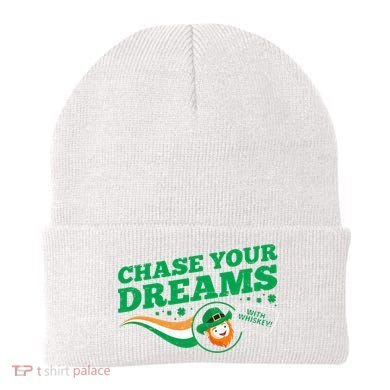 Chase Your Dreams With Whisky Leprechaun Beanie