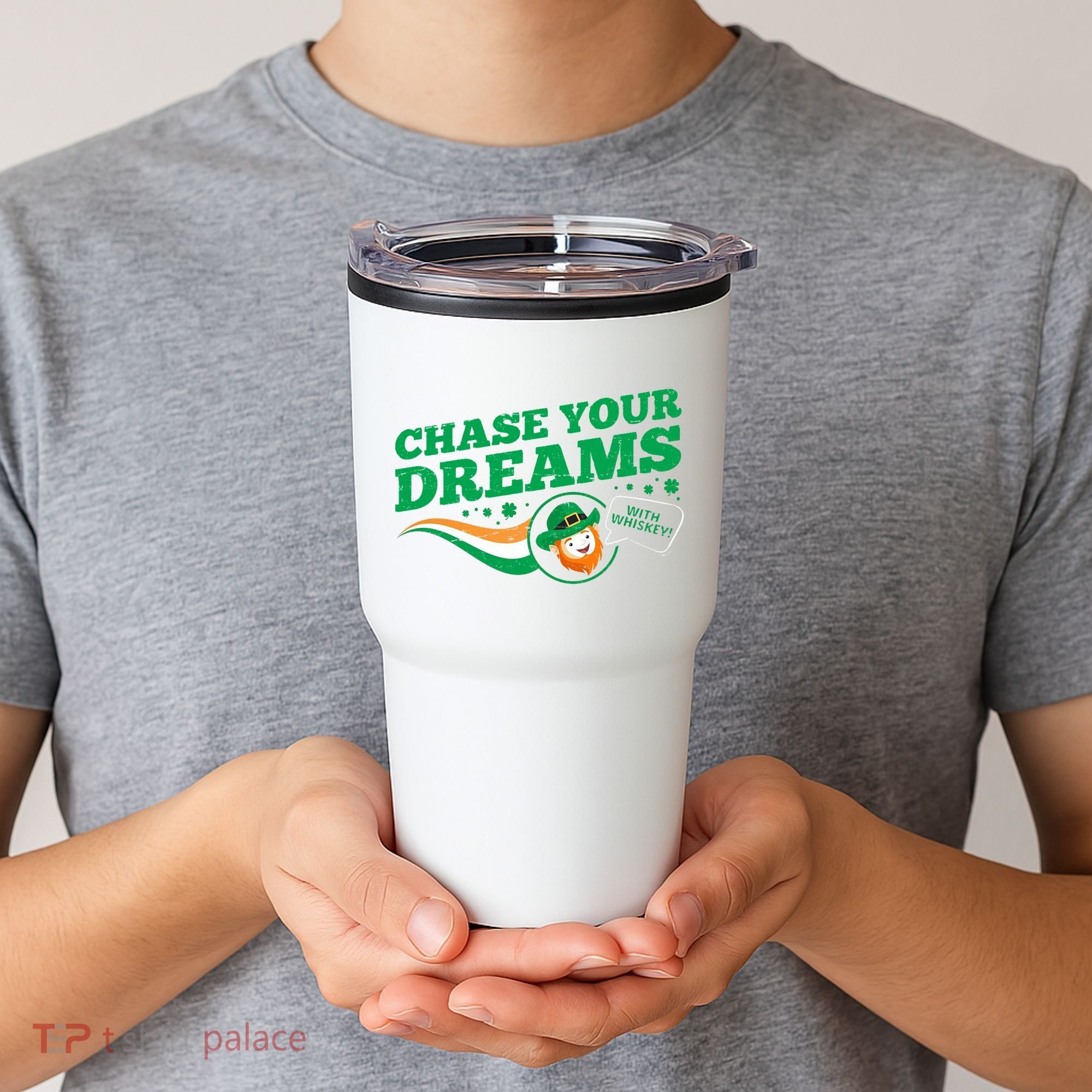 Chase Your Dreams With Whisky Leprechaun Tumbler