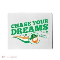 Chase Your Dreams With Whisky Leprechaun Mousepad thumb 0