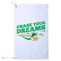 Chase Your Dreams With Whisky Leprechaun Golf Towel thumb 0