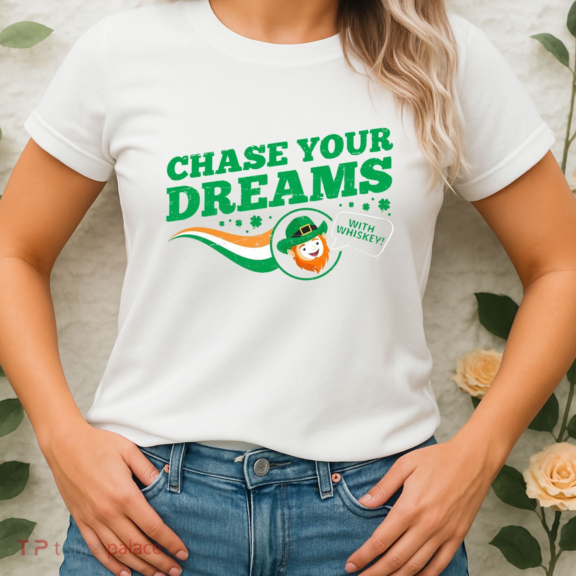 Chase Your Dreams With Whisky Leprechaun Women's T-Shirt