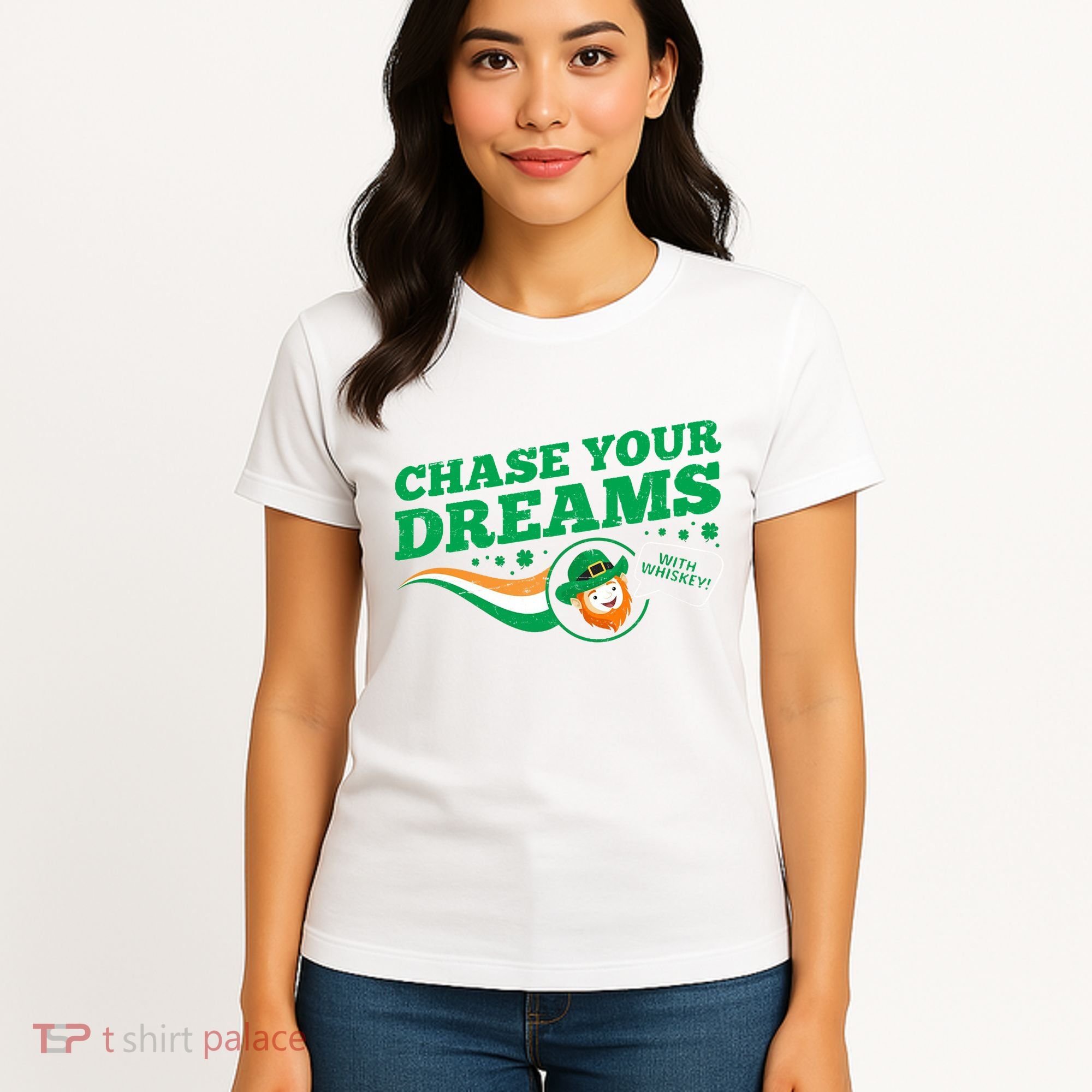 Chase Your Dreams With Whisky Leprechaun Women's T-Shirt