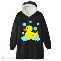 Cute Yellow Duck Duckie Bath Toys Rubber Ducky Hooded Wearable Blanket thumb 0