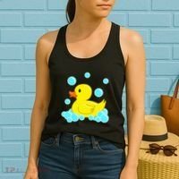 Cute Yellow Duck Duckie Bath Toys Rubber Ducky Women's Tank Top thumb 2