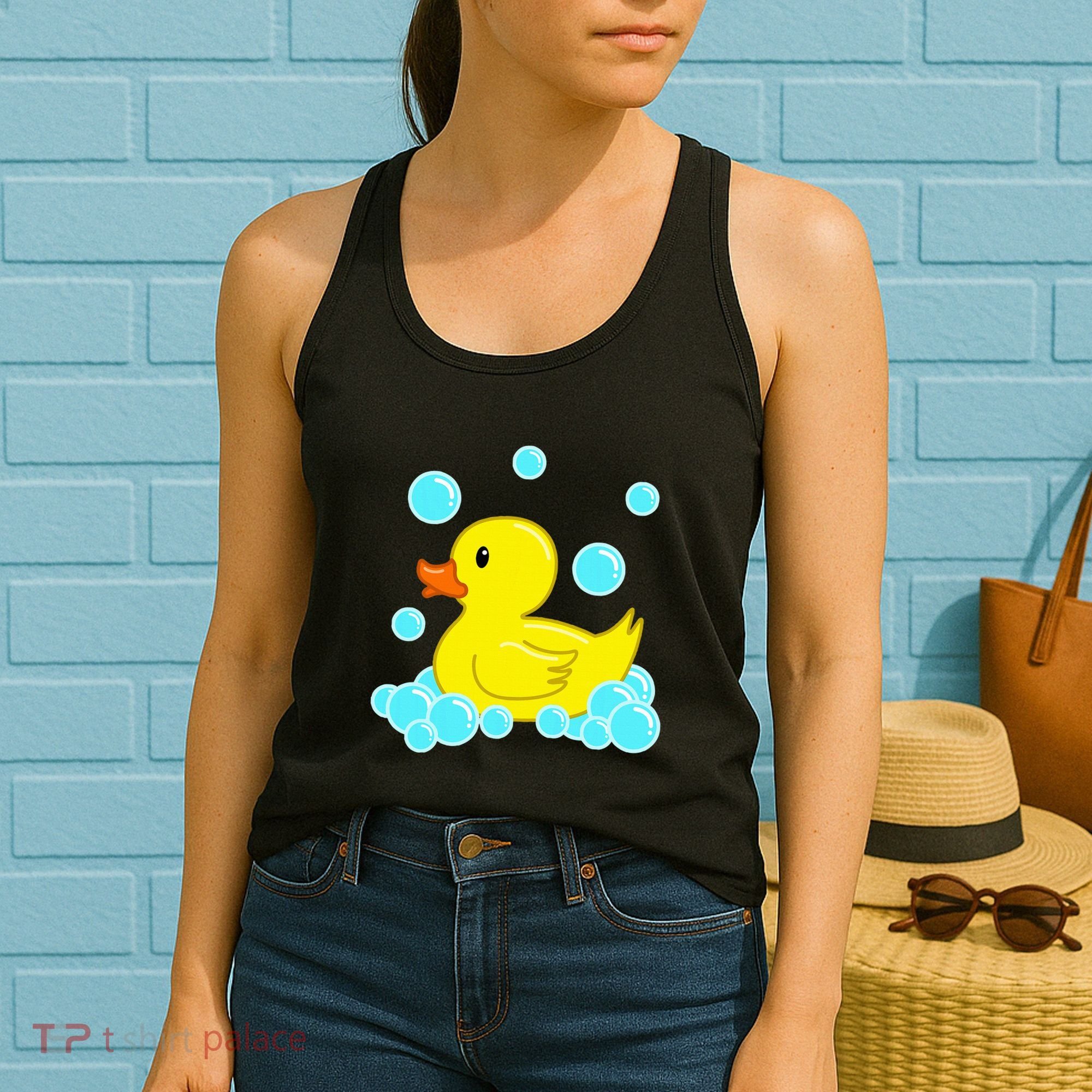 Cute Yellow Duck Duckie Bath Toys Rubber Ducky Women's Tank Top