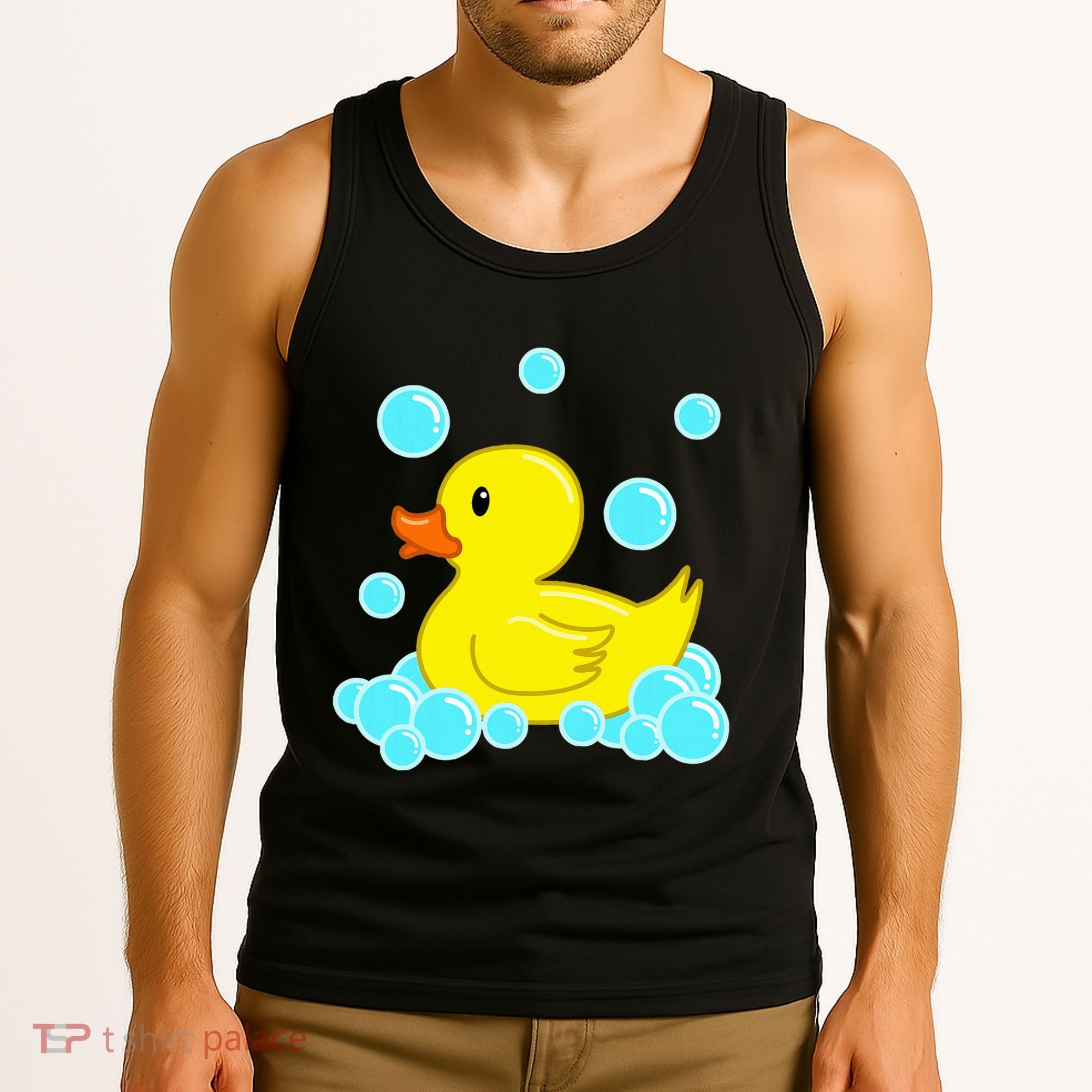 Cute Yellow Duck Duckie Bath Toys Rubber Ducky Tank Top