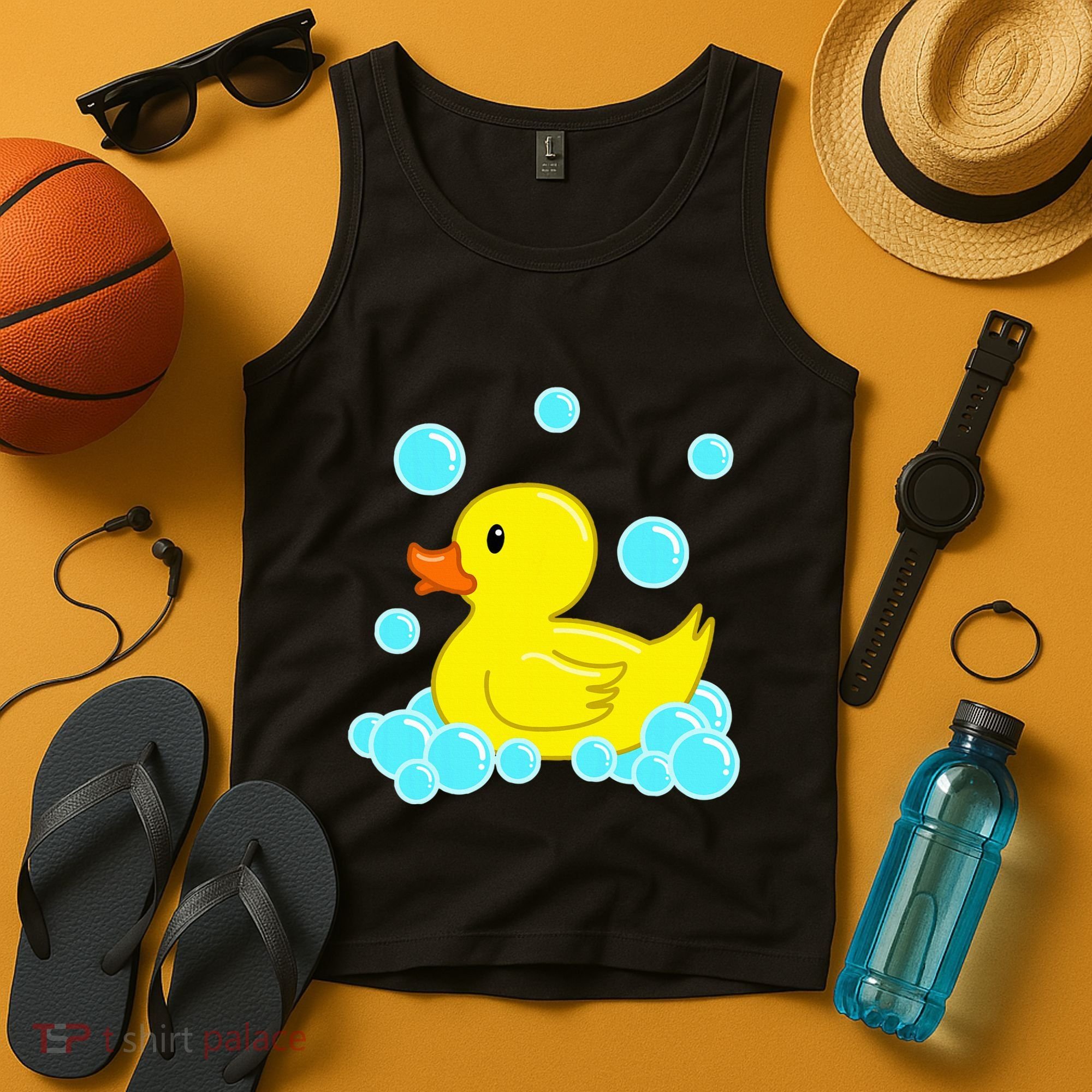 Cute Yellow Duck Duckie Bath Toys Rubber Ducky Tank Top