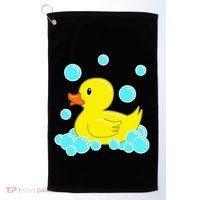 Cute Yellow Duck Duckie Bath Toys Rubber Ducky Golf Towel thumb 0