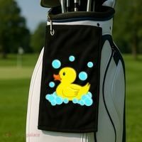 Cute Yellow Duck Duckie Bath Toys Rubber Ducky Golf Towel thumb 2