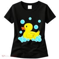 Cute Yellow Duck Duckie Bath Toys Rubber Ducky Women's T-Shirt thumb 0