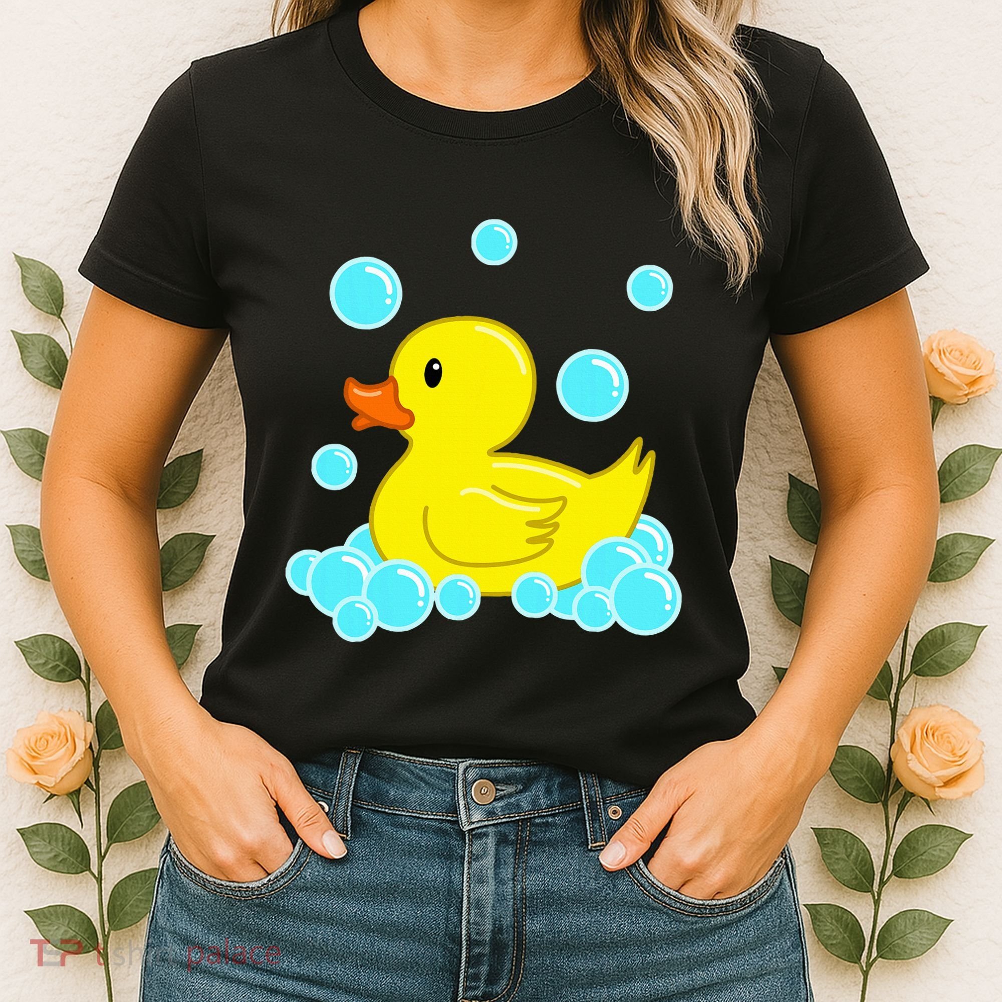 Cute Yellow Duck Duckie Bath Toys Rubber Ducky Women's T-Shirt