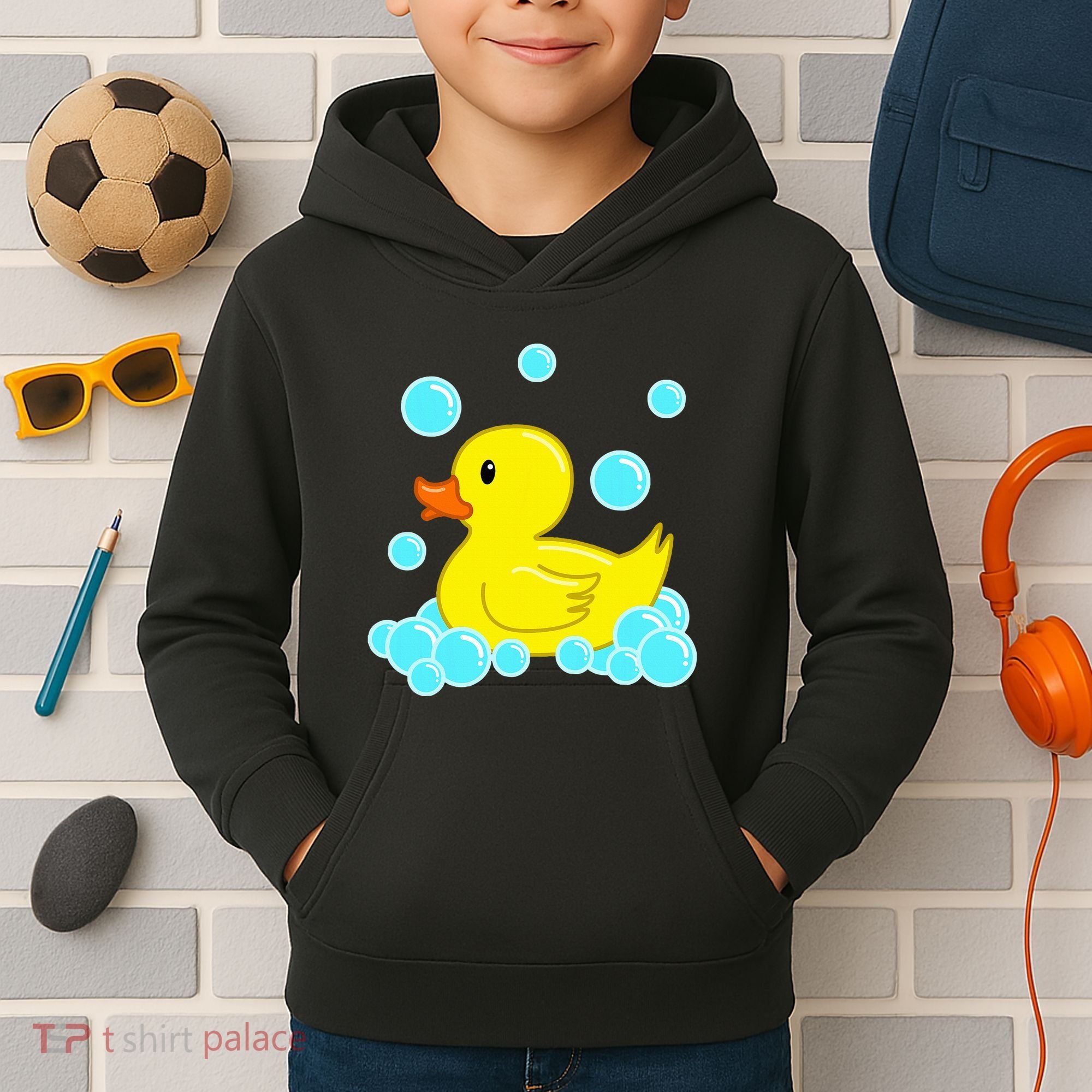 Cute Yellow Duck Duckie Bath Toys Rubber Ducky Kids Hoodie