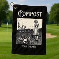 Compost Your Enemies Golf Towel thumb 1