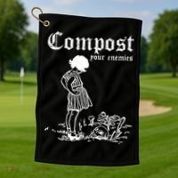 Compost Your Enemies Golf Towel thumb 1