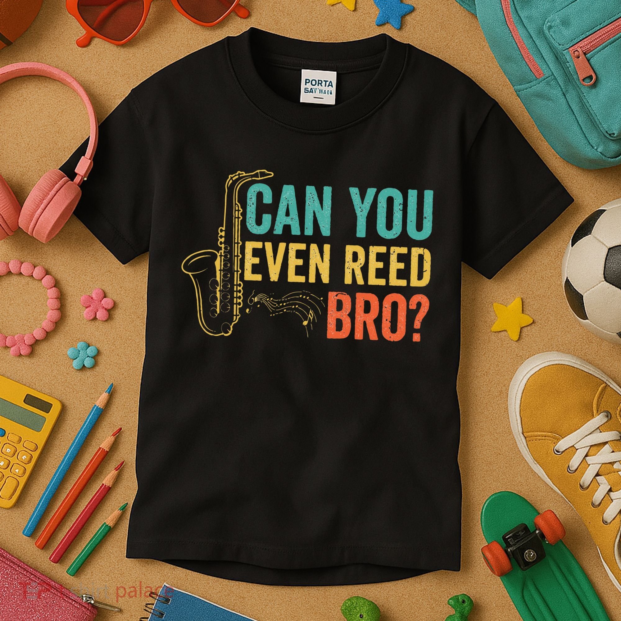 Can You Even Reed Bro Funny Saxophone Player Kids T-Shirt