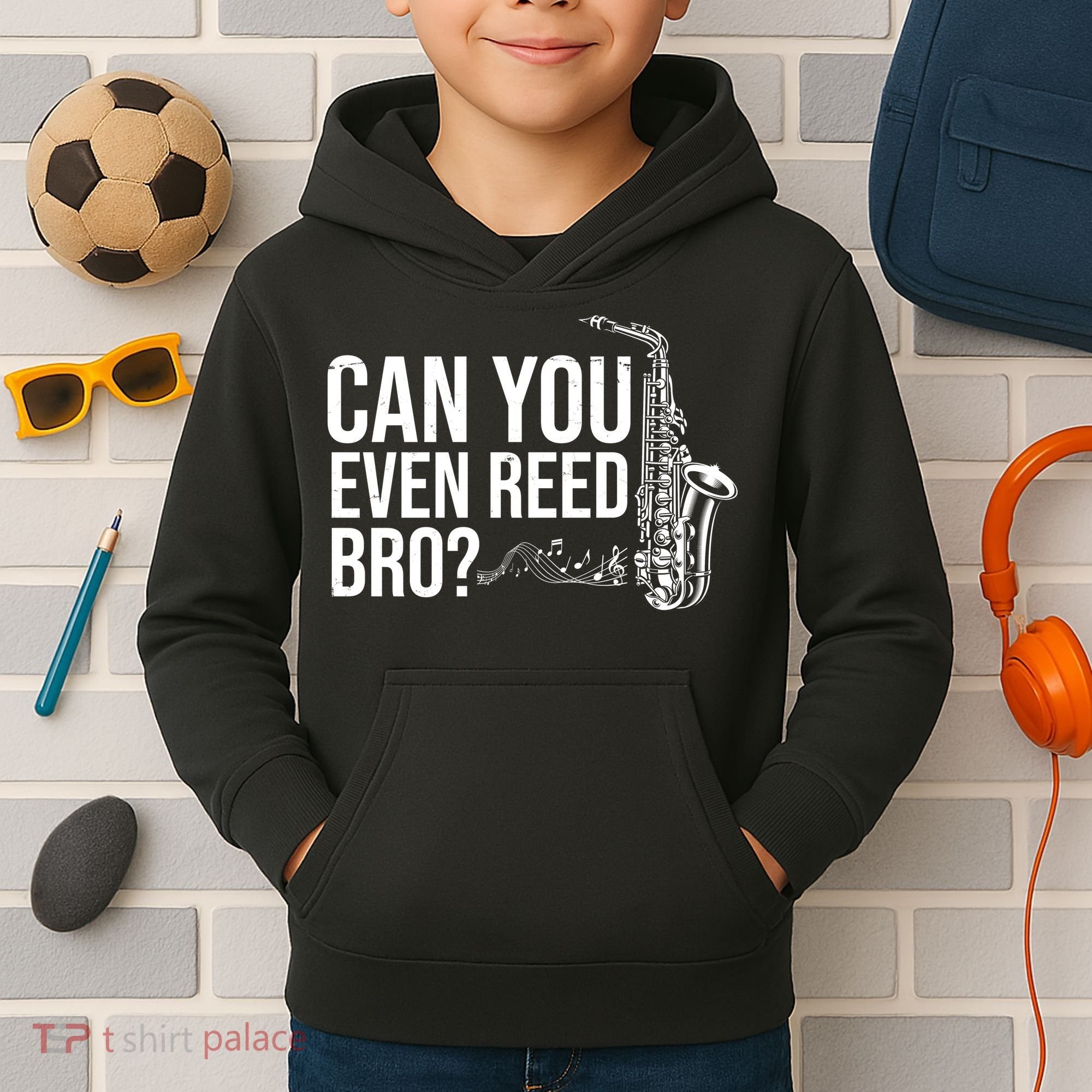 Can You Even Reed Bro Funny Saxophone Kids Hoodie