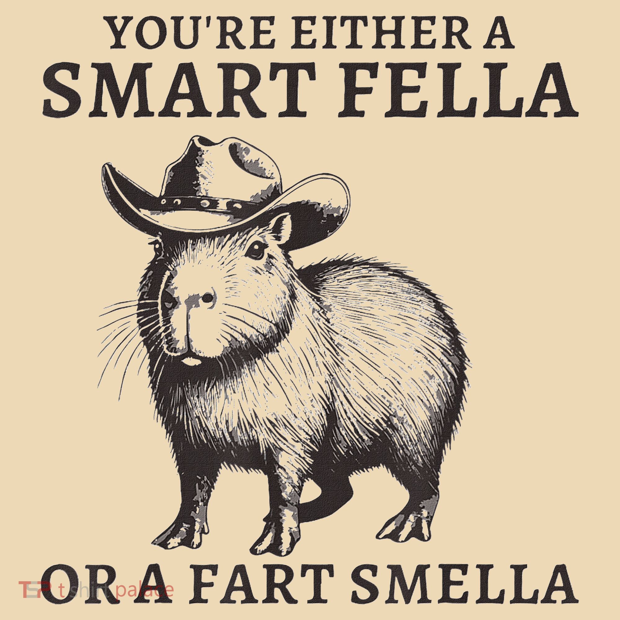 Capybara YouRe Either A Smart Fella Or A Fart Smella Tote Bag