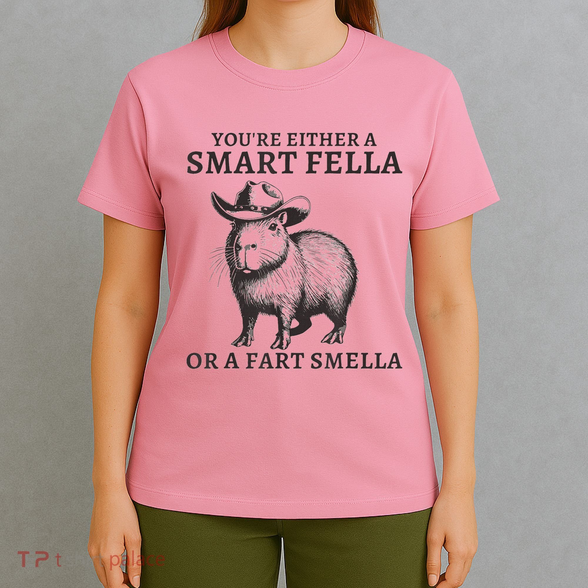 Capybara YouRe Either A Smart Fella Or A Fart Smella T-Shirt
