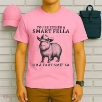 Capybara YouRe Either A Smart Fella Or A Fart Smella T-Shirt thumb 6