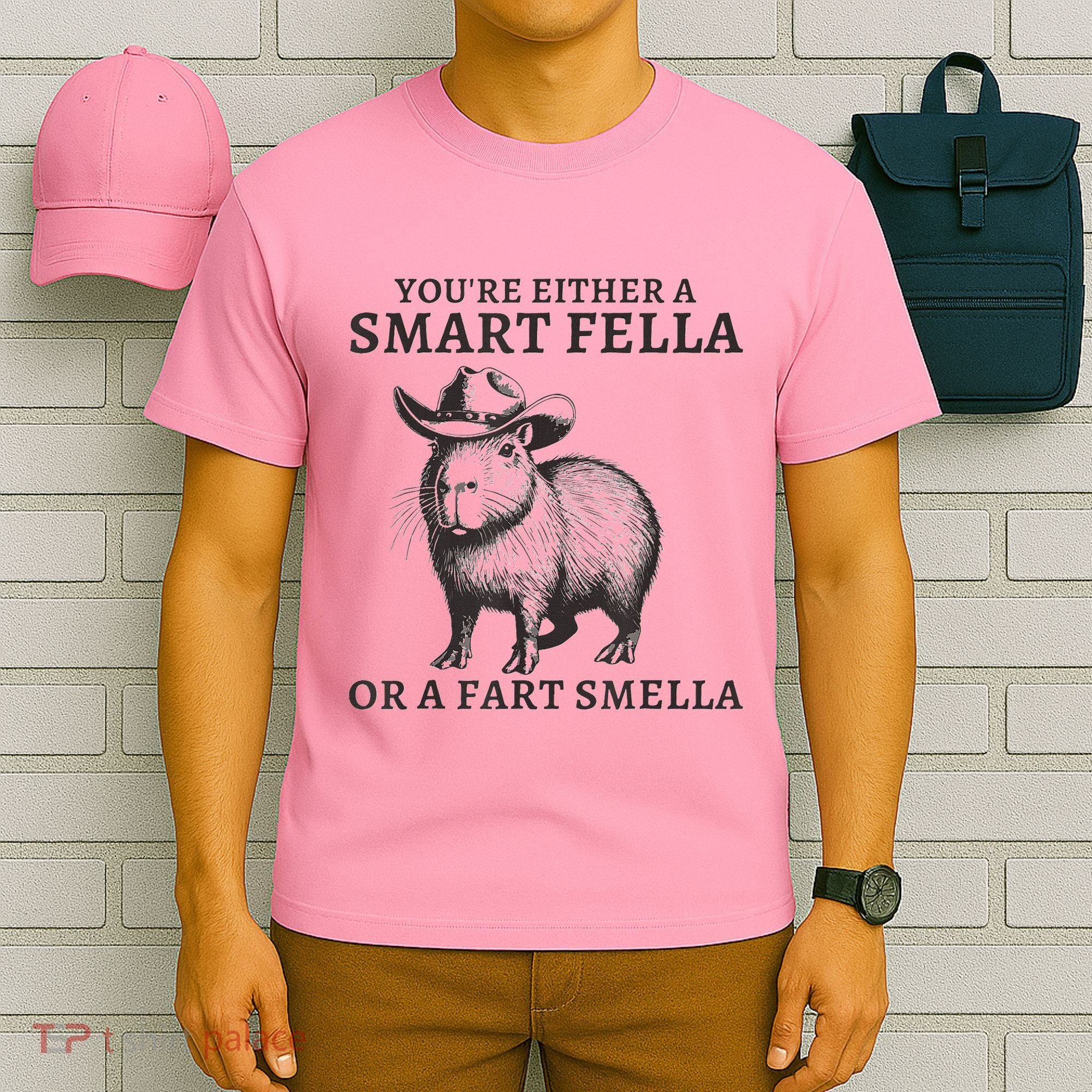 Capybara YouRe Either A Smart Fella Or A Fart Smella T-Shirt
