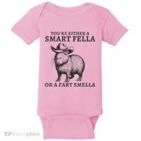 Capybara YouRe Either A Smart Fella Or A Fart Smella Baby Bodysuit thumb 0