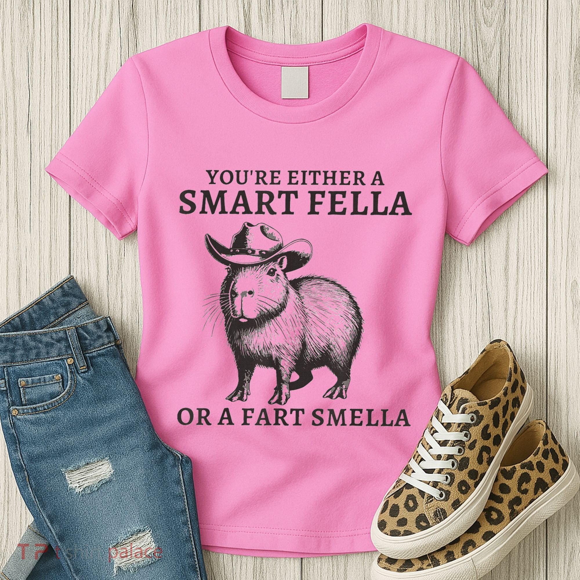 Capybara YouRe Either A Smart Fella Or A Fart Smella Women's T-Shirt
