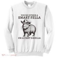 Capybara YouRe Either A Smart Fella Or A Fart Smella Sweatshirt thumb 0
