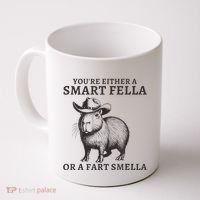 Capybara YouRe Either A Smart Fella Or A Fart Smella Coffee Mug thumb 0