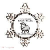 Capybara YouRe Either A Smart Fella Or A Fart Smella Ornament thumb 0