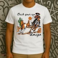 Check Your Ego Amigo Western Vintage Western Cowboy T-Shirt thumb 3