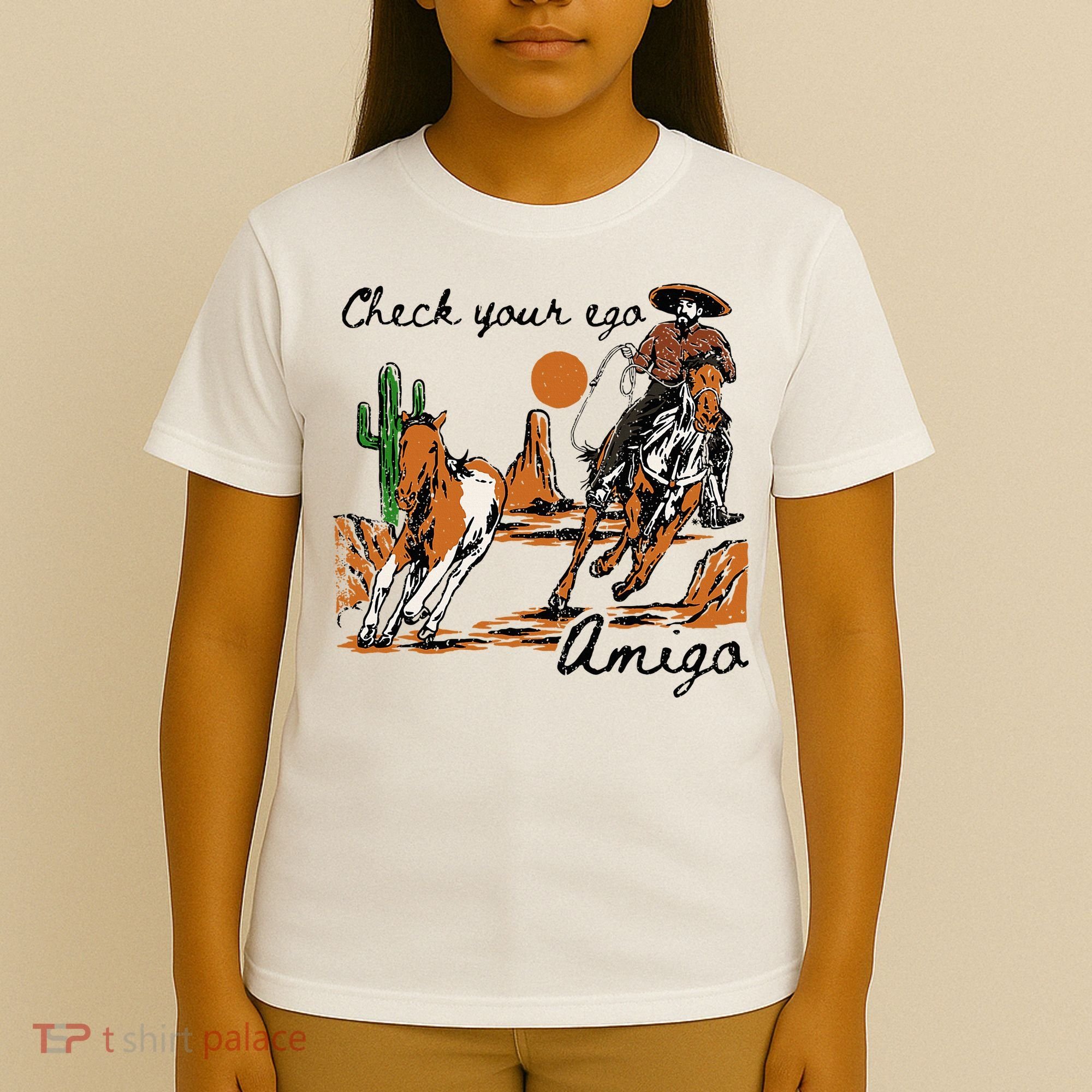 Check Your Ego Amigo Western Vintage Western Cowboy T-Shirt