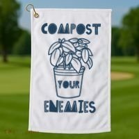 Compost Your Enemies Golf Towel thumb 1